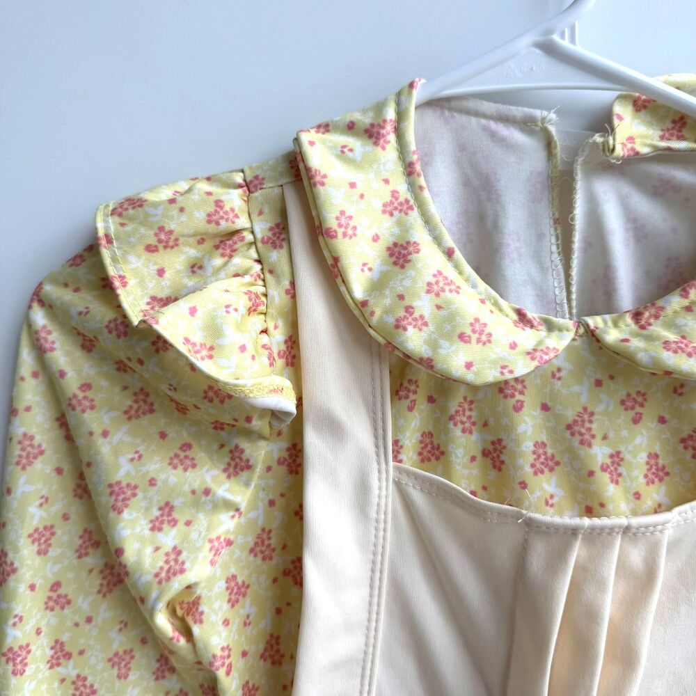 Girls Prairie Pioneer Dress Bonnet Colonial Costume Little House Laura Ingalls